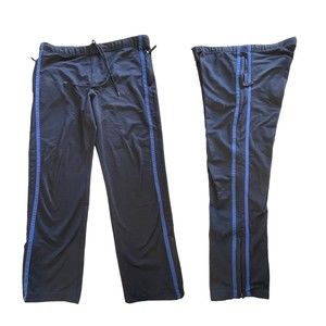 Gap Athletic Blue Track Pants Blue Side Stripe Ankle Zip